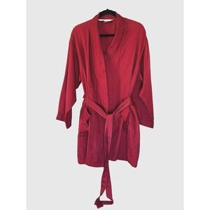 VTG Y2K Robe Victorias Secret Medium Large 90s Red Tie Waist Romantic Luxe Rare